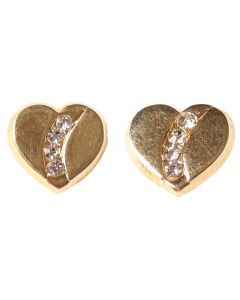 Aretes Recto Corazón Mitad CZ