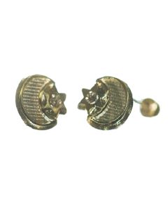 Aretes Recto Estrella y Luna Mini