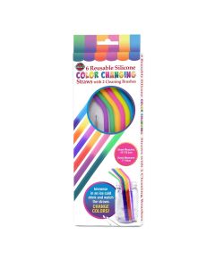 6 Popotes de Colores con 2 Limpiadores