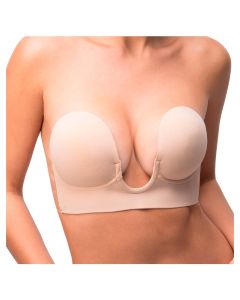 Brassiere Adherible con Escote Profundo