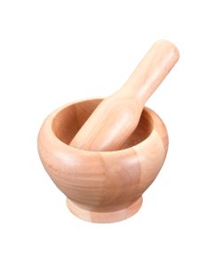 Mortero de Madera de Árbol de Caucho