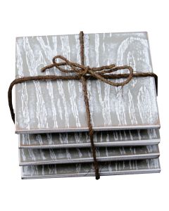 Set 4 Portavasos Blanco Vintage