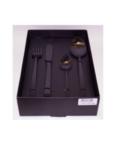 Juego 16PZAS Treviso Negro Mate Caja Negra