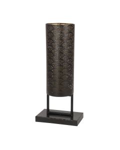 Linterna Mediana de Metal con Diseño Grabado Negro