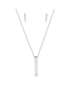 Collar y Aretes Barra Cristal