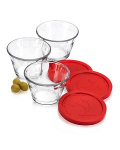 Juego 3 Flaneras con TAPA Roja