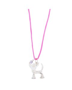 Dije Perro Móvil con HILO Rosa