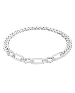Collar Dextera Pave Declaración Mezcla Eslabones