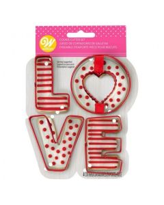 Set 4PZAS Cortadores de Galletas de Love