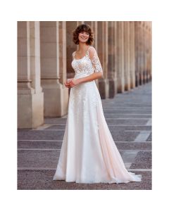 Vestido Estilo Sirena Tul y Encaje