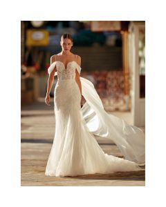 Vestido Estilo Sirena Tul con ENCAJE