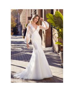Vestido Estilo Sirena Tul y Encaje