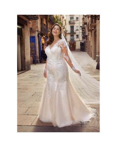Vestido Estilo Sirena Tul y Encaje