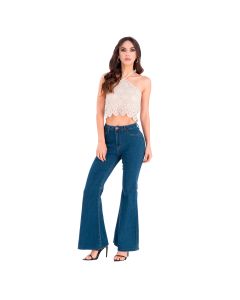Blusa Halter Flor Bordada