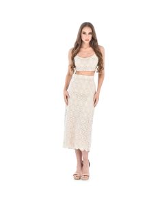 Set Falda y Blusa Flor Bordada