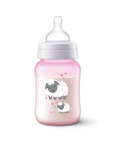 Biberón Anticolic Decorado Rosa 9 oz