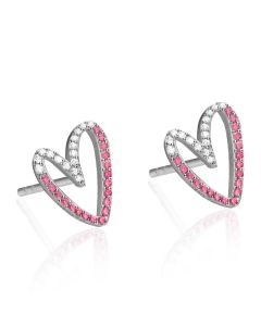 Aretes Corazón y Flecha con Circonia Oro Rosa
