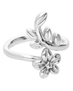 Anillo Cruzado Flor con Hojas CH