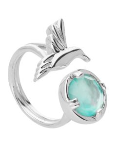 Anillo Colibrí con Madreperla Verde GDE
