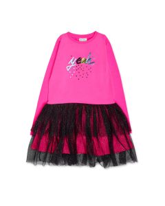Vestido Manga Larga Falta Tul