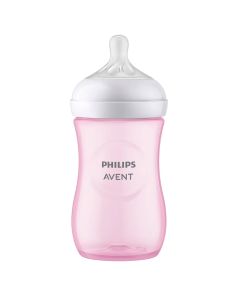 Biberón Nat Resp Rosa 9 oz