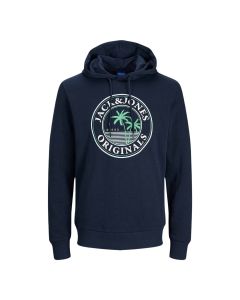Sudadera Unicolor con Capucha y Estampado