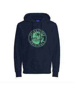 Sudadera Unicolor con Capucha y Estampado