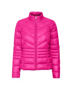 Chamarra Puffer Unicolor con Cuello Alto