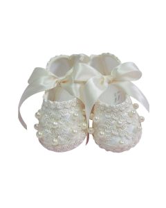 Zapato Bautizo y Moño Grande para Niña