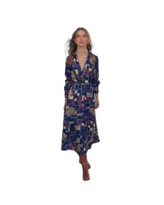 Vestido Estampado Gfeometric Print Midi Dress