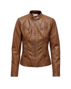 Chamarra Biker Piel Sintética Unicolor