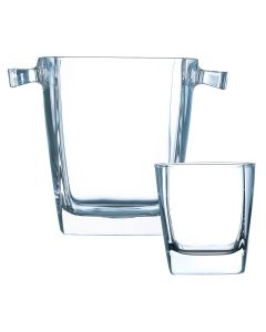 Juego de Hielera y 6 Vasos Sterling