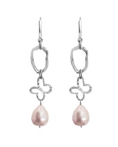 Aretes Eslabón Mariposa y Perla Dorado