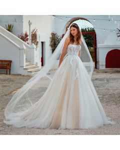 Vestido Estilo Princesa TUL, Encaje y Pedrería
