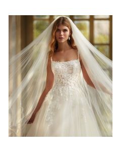 Vestido Estilo Princesa TUL, Encaje y Pedrería