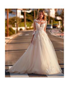 Vestido Estilo a TUL, Encaje y Pedrería