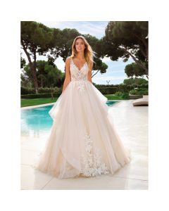 Vestido Estilo Princesa y Volantes TUL,ENCAJE PEDR