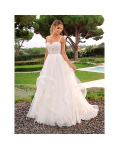 Vestido Estilo Princesa y Volantes TUL,ENCAJE PEDR