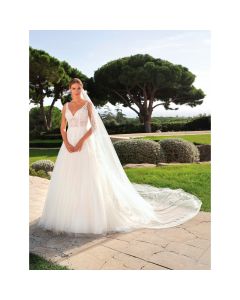 Vestido Estilo Princesa TUL, Encaje y Pedrería