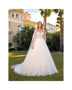 Vestido Estilo Princesa TUL, Encaje y Pedrería
