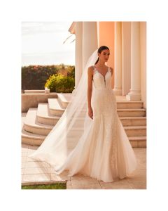 Vestido Estilo Sirena TUL,GLITTER,ENCAJE Pedrería