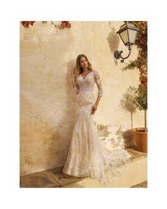Vestido Estilo Sirena Chantilly y Encaje