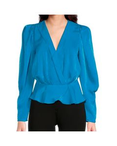 L / S V-NK Satin Wrap BLSE