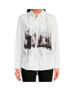 Blusa ML L / S Button Down Cityscape GRPHC