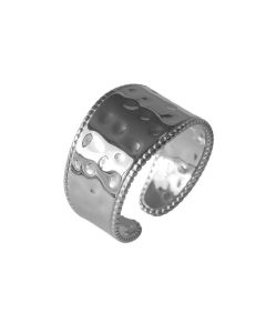 Anillo Ajustable Ancho Martillado