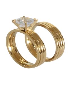 Anillo Aliansa Biselado Circonia