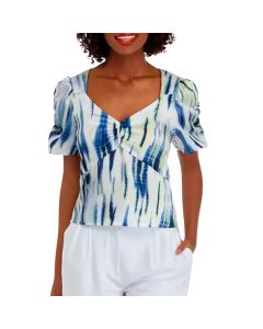 Blusa S / S V NK PRNT RCH FRNT BLS