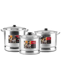 Juego 3 Vaporeras Tapa de Vidrio 30, 11, 6.5 LTS