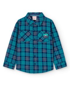 Camisa Casual Maga Larga Cuadros