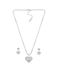 Collar y Aretes Grande Metálico